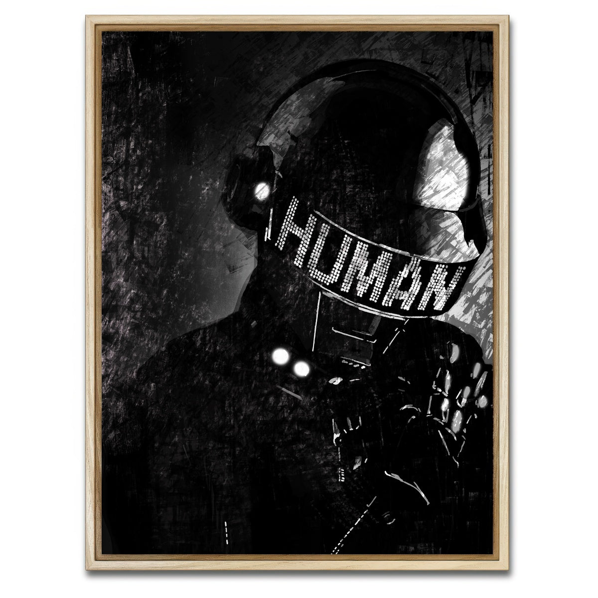 AUTO-MOCKUP WHITE | Daft Punk Thomas | 1 Piece | Natural Framed Canvas | group=3x4