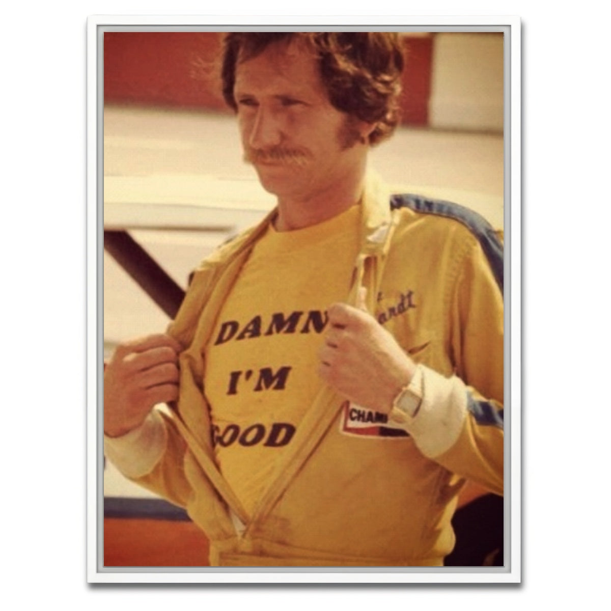 AUTO-MOCKUP WHITE | Dale Earnhardt - I'm Good | 1 Piece | White Framed Canvas | group=3x4