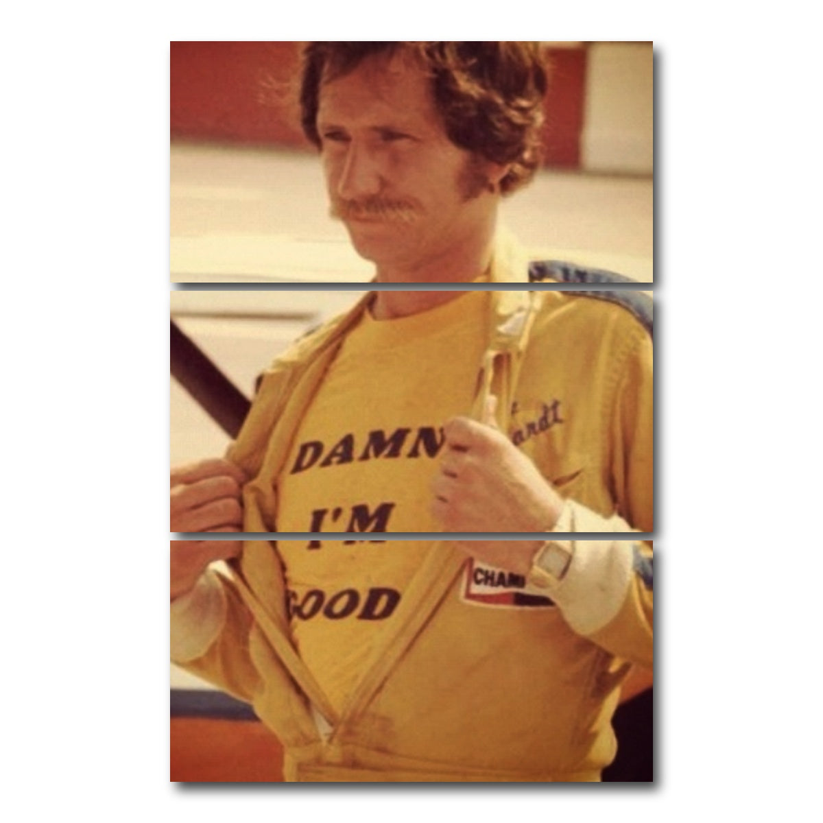 AUTO-MOCKUP WHITE | Dale Earnhardt - I'm Good | 3 Piece | Gallery Wrap Canvas | group=12x24_stacked