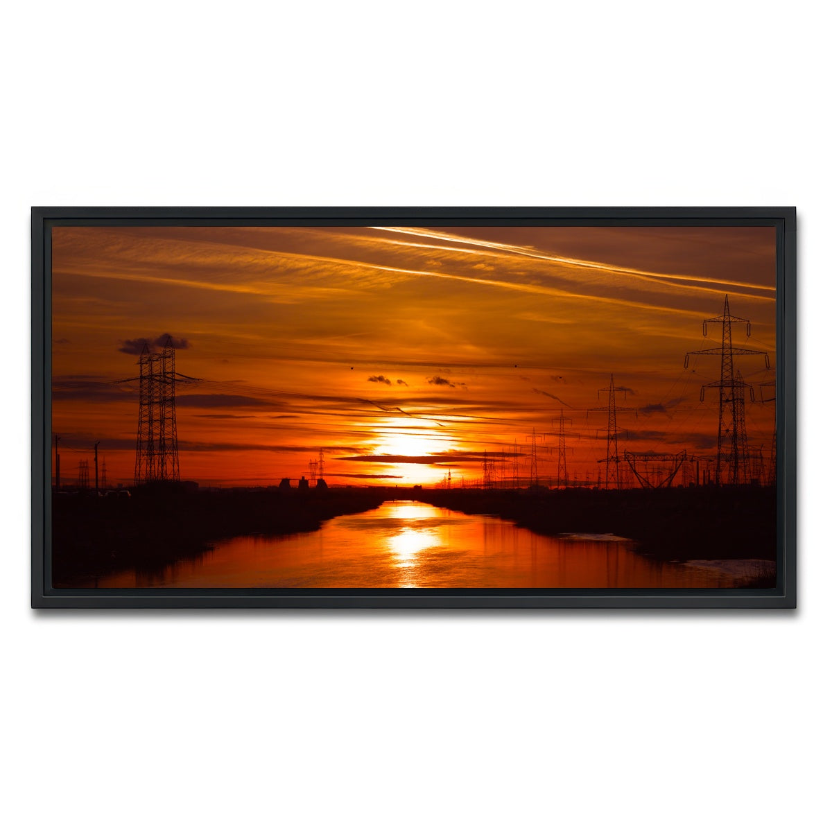 AUTO-MOCKUP WHITE | Dambovita River Romania | 1 Piece | Black Framed Canvas | group=2x1