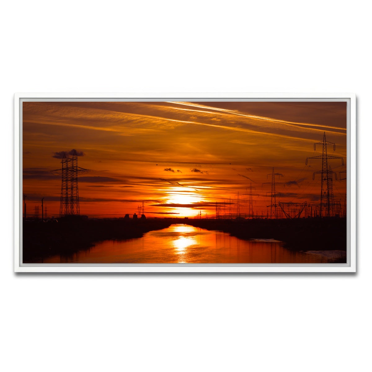 AUTO-MOCKUP WHITE | Dambovita River Romania | 1 Piece | White Framed Canvas | group=2x1