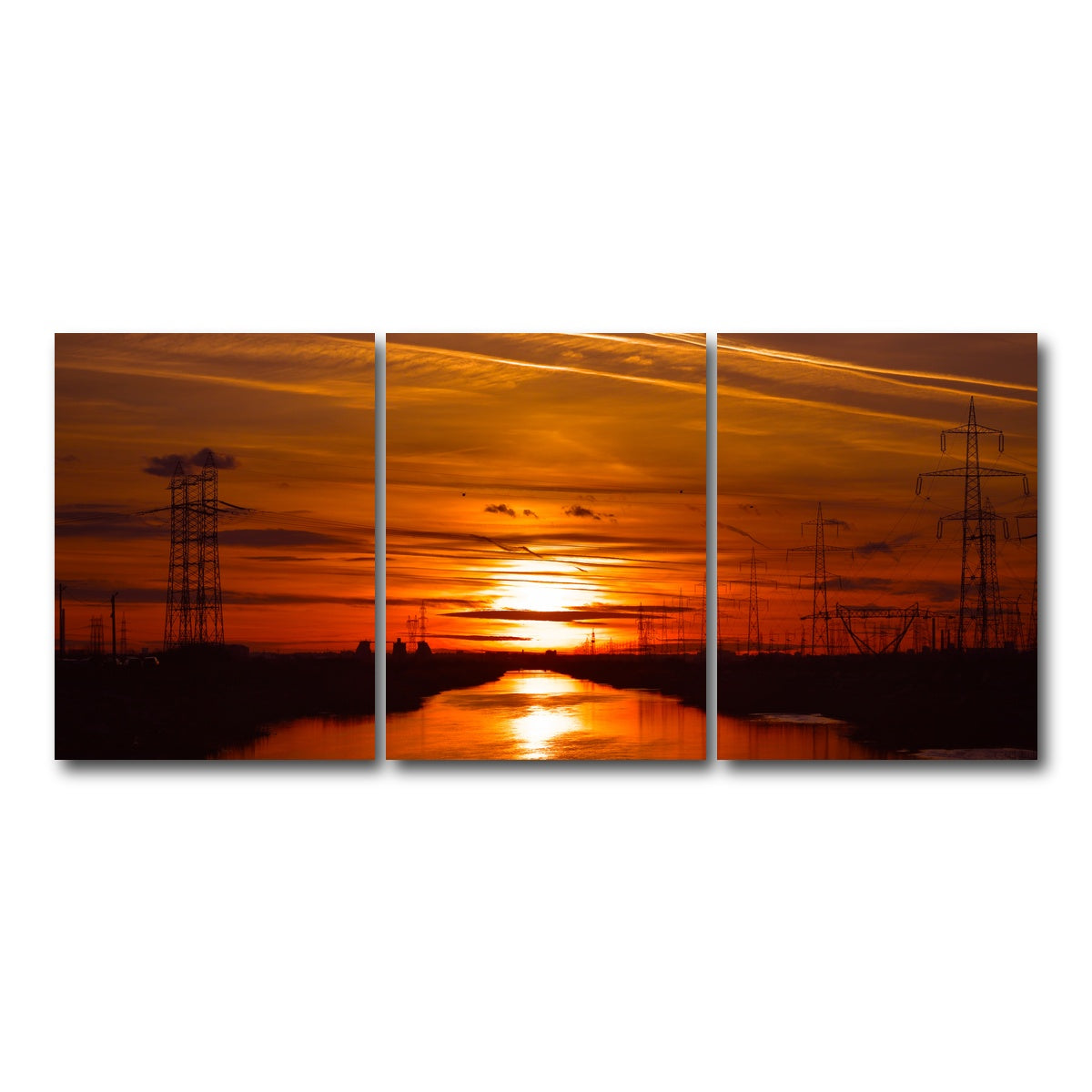 AUTO-MOCKUP WHITE | Dambovita River Romania | 3 Piece | Gallery Wrap Canvas | group=18x24