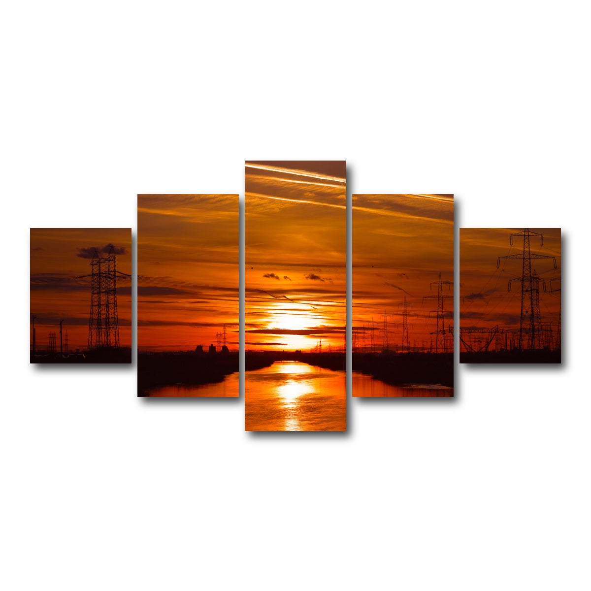 AUTO-MOCKUP WHITE | Dambovita River Romania | 5 Piece | Gallery Wrap Canvas | group=5_short