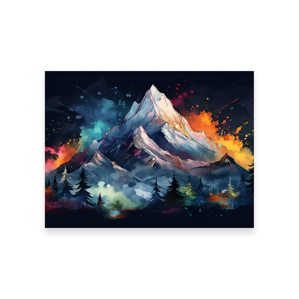 Dark Colored Mountain Wall Art