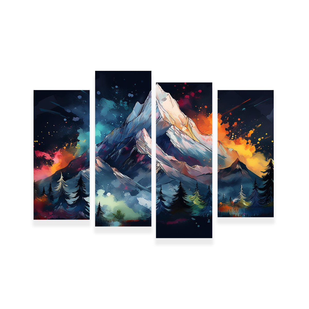 Dark Colored Mountain Wall Art