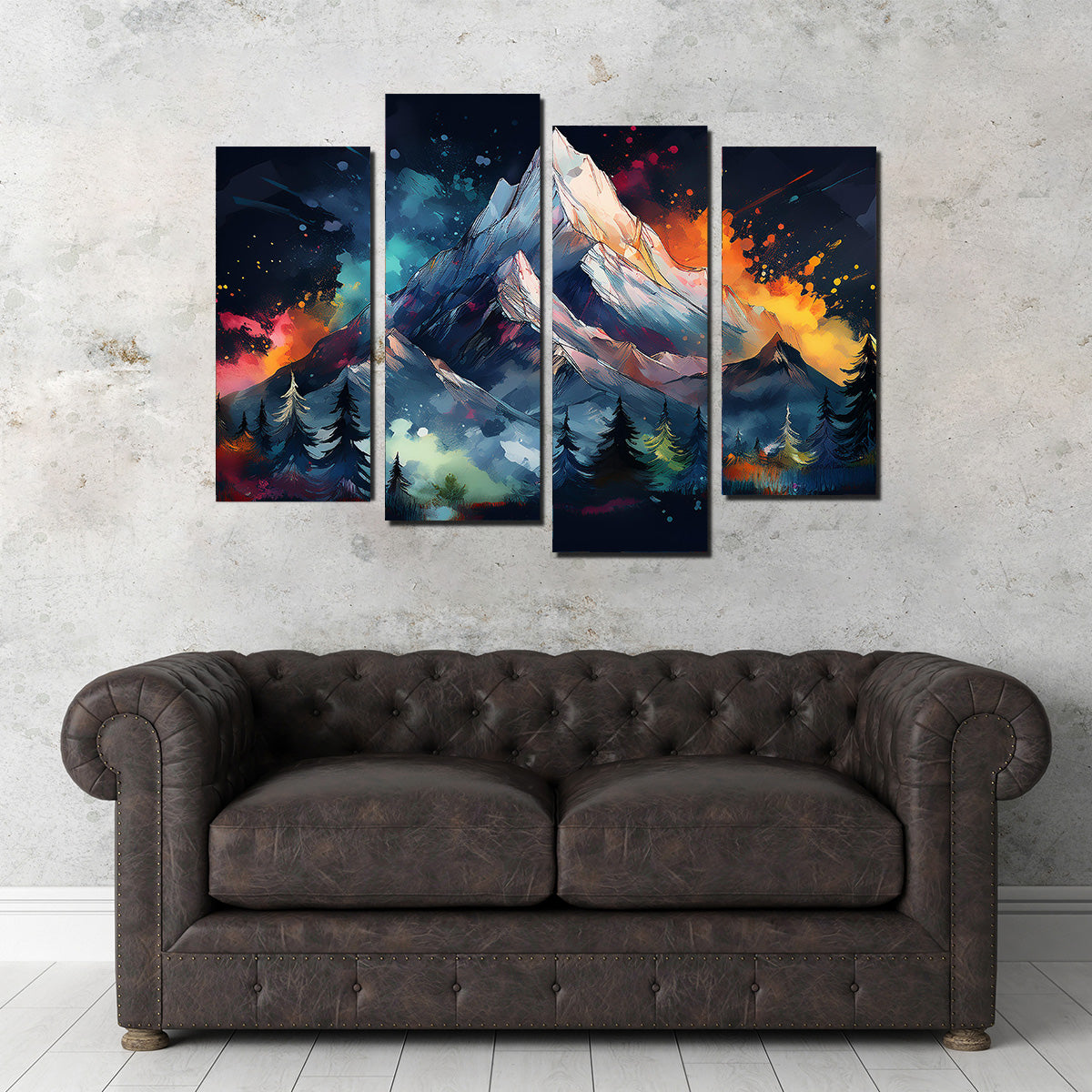 Dark Colored Mountain Wall Art