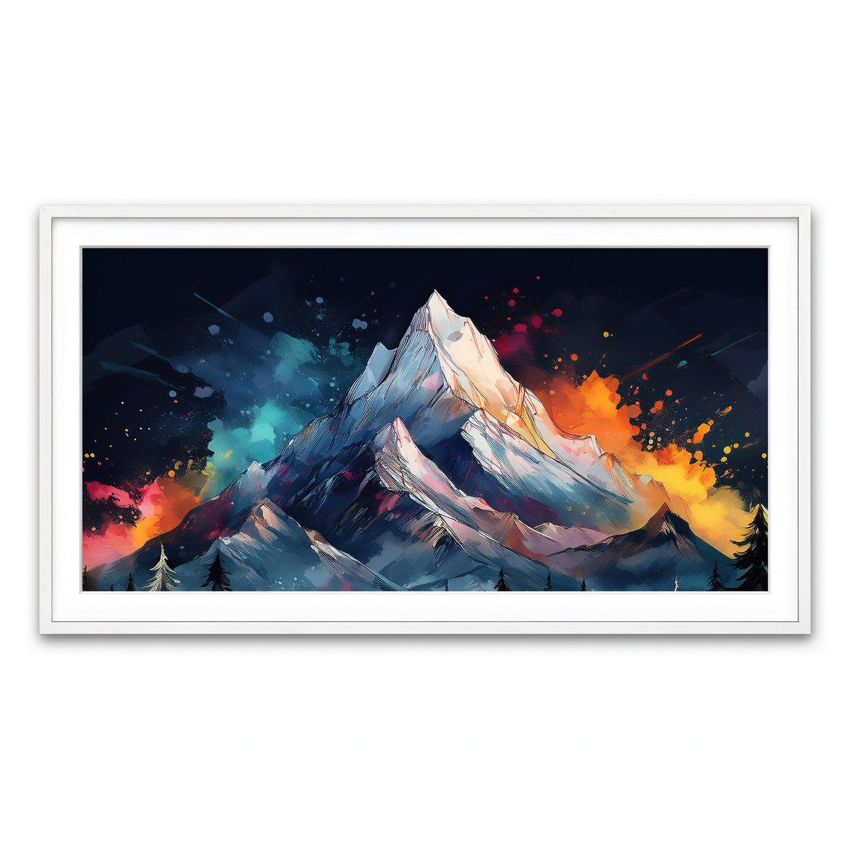Framed Print 2x1 White