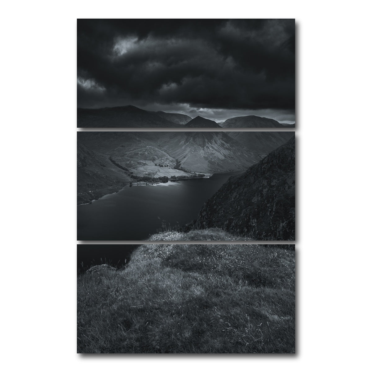 AUTO-MOCKUP WHITE | Dark Peaks | 3 Piece | Gallery Wrap Canvas | group=12x24_stacked