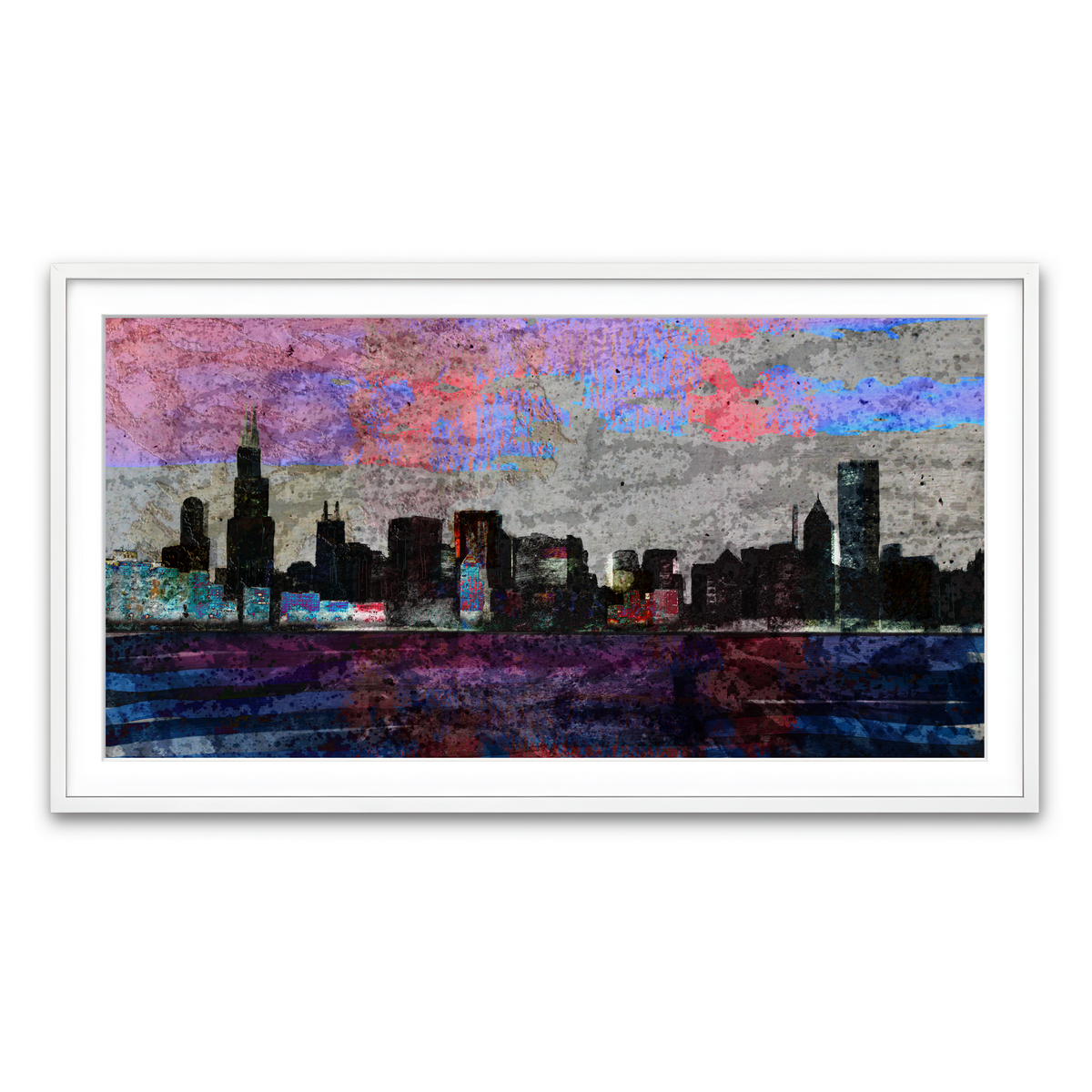 Framed Print 2x1 White