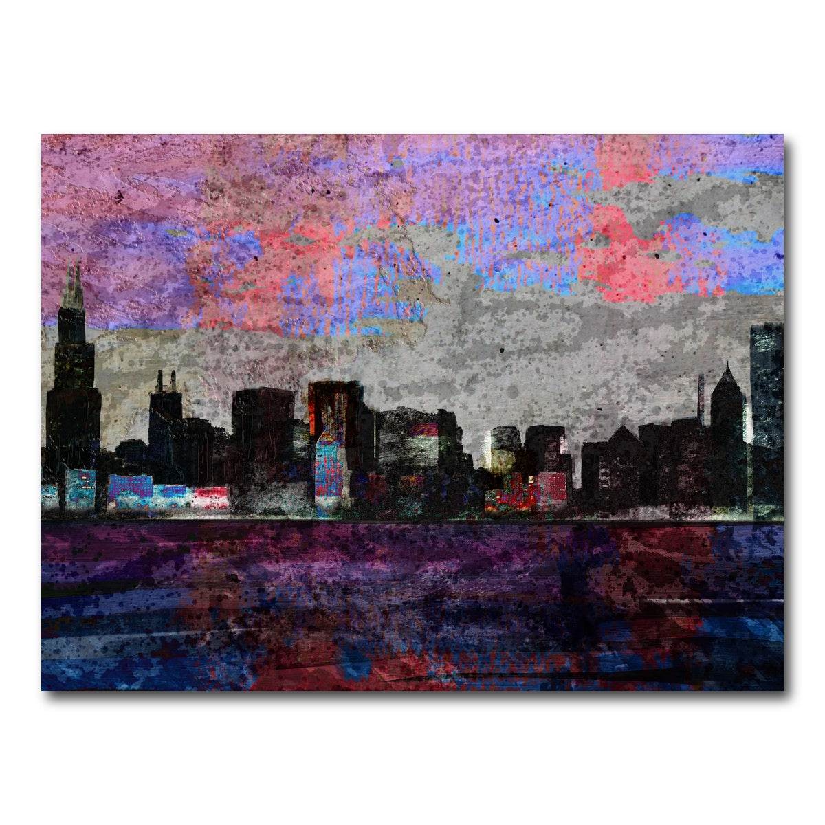 AUTO-MOCKUP WHITE | Dark chicago skyline | 1 Piece | Gallery Wrap Canvas | group=4x3