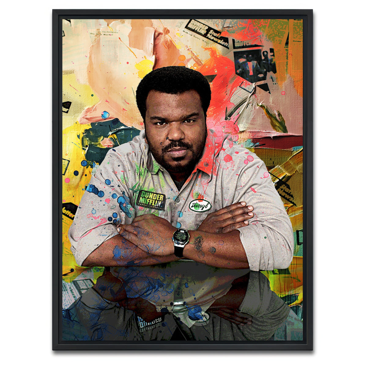 AUTO-MOCKUP WHITE | Darryl - The Office | 1 Piece | Black Framed Canvas | group=3x4