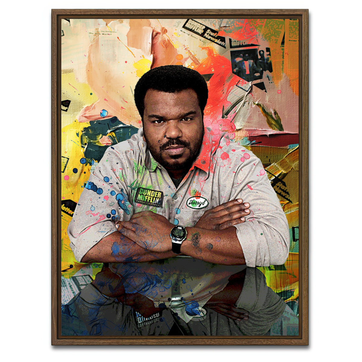 AUTO-MOCKUP WHITE | Darryl - The Office | 1 Piece | Walnut Framed Canvas | group=3x4