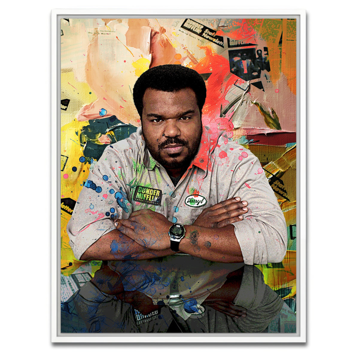 AUTO-MOCKUP WHITE | Darryl - The Office | 1 Piece | White Framed Canvas | group=3x4