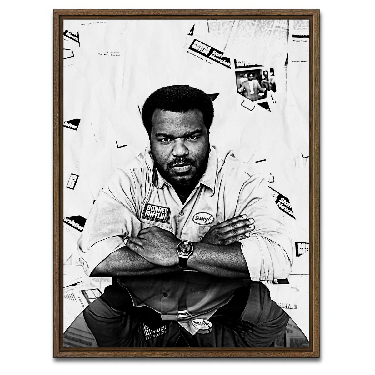 AUTO-MOCKUP WHITE | Darryl Grayscale | 1 Piece | Walnut Framed Canvas | group=3x4