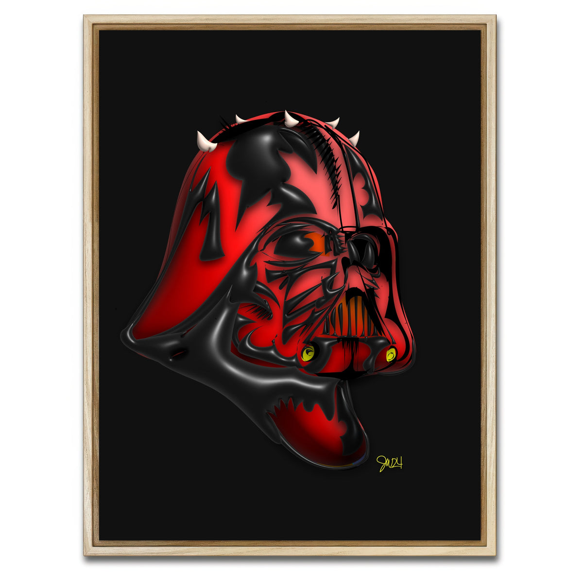 AUTO-MOCKUP WHITE | Darth Vader Maul | 1 Piece | Natural Framed Canvas | group=3x4