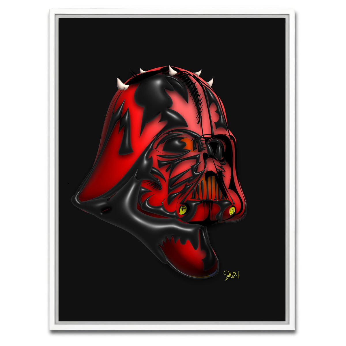 AUTO-MOCKUP WHITE | Darth Vader Maul | 1 Piece | White Framed Canvas | group=3x4