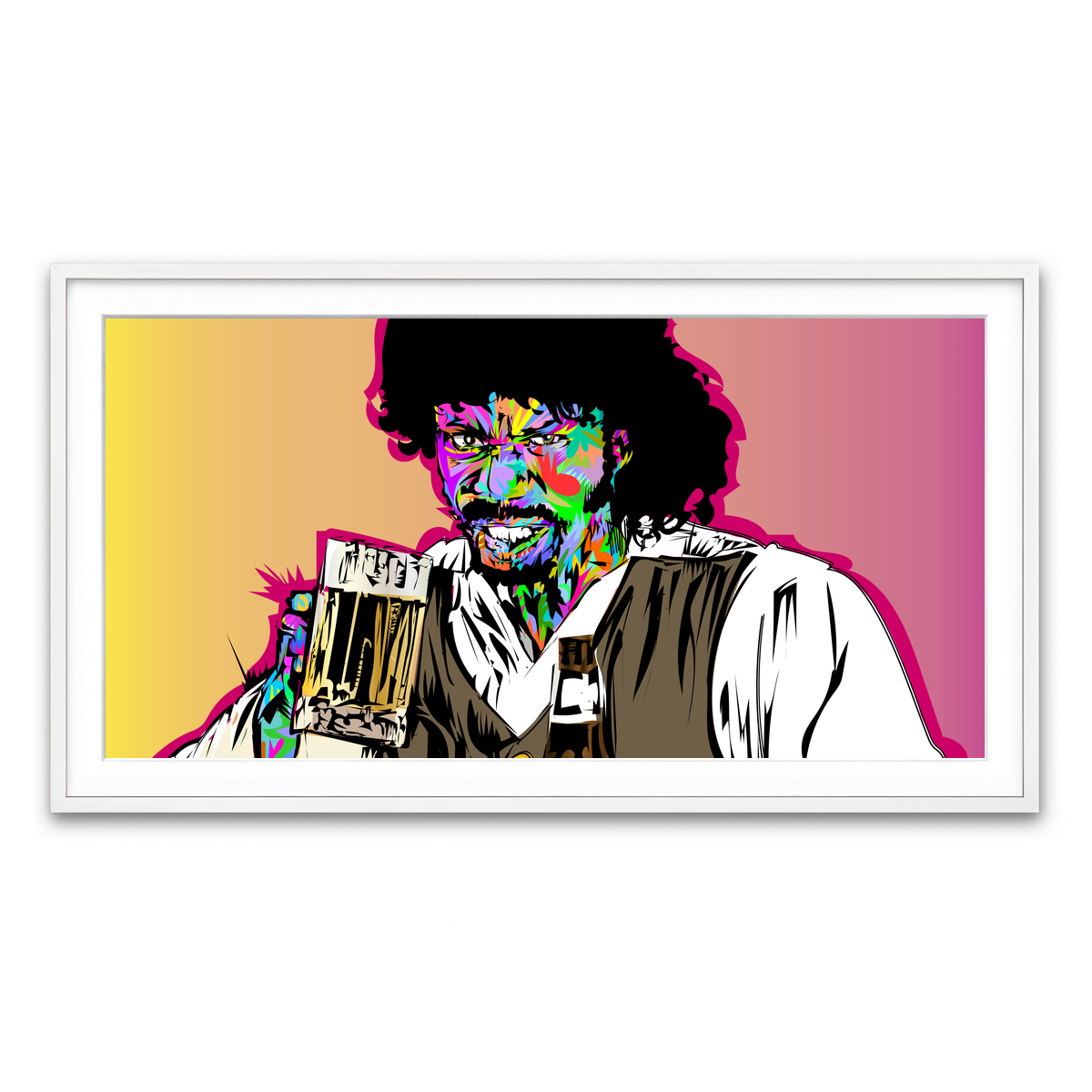 Framed Print 2x1 White