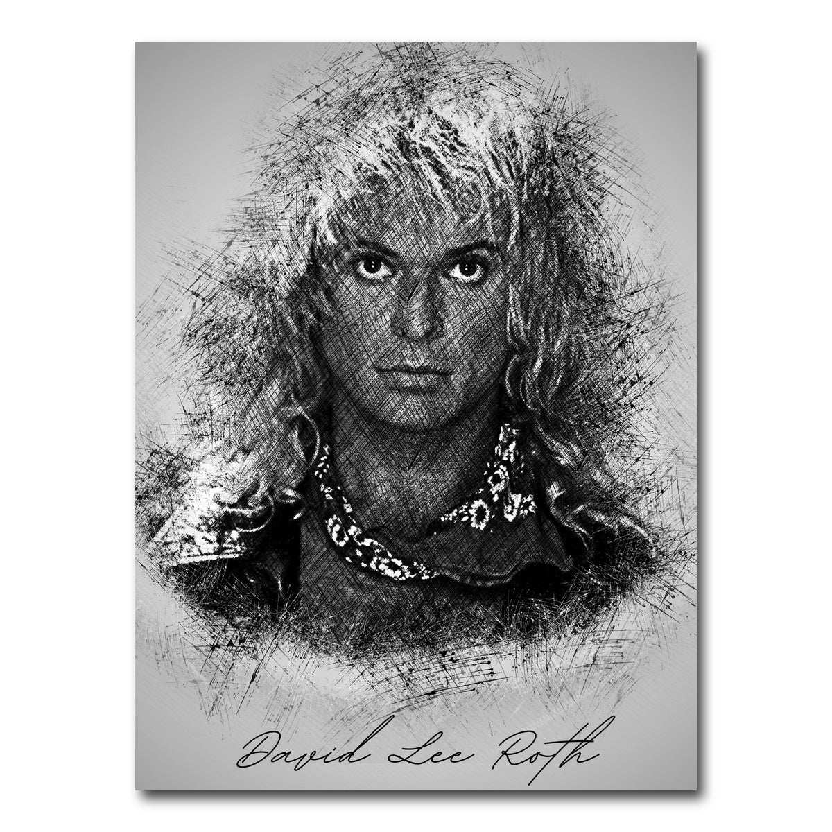 AUTO-MOCKUP WHITE | David Lee Roth Sketch | 1 Piece | Gallery Wrap Canvas | group=3x4
