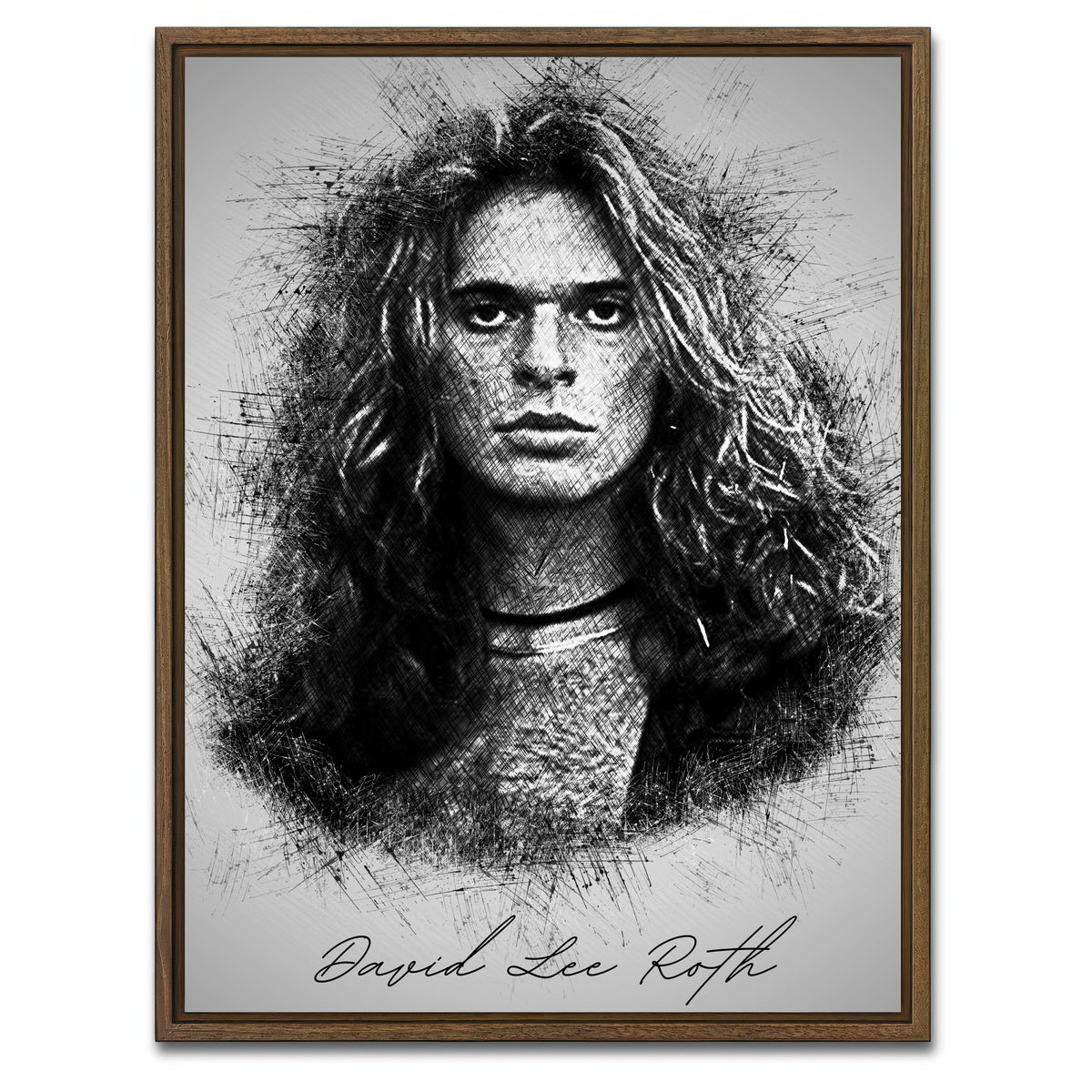 AUTO-MOCKUP WHITE | David Lee Roth | 1 Piece | Walnut Framed Canvas | group=3x4