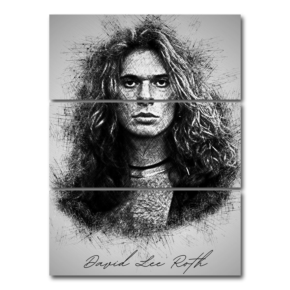 AUTO-MOCKUP WHITE | David Lee Roth | 3 Piece | Gallery Wrap Canvas | group=8x18_stacked