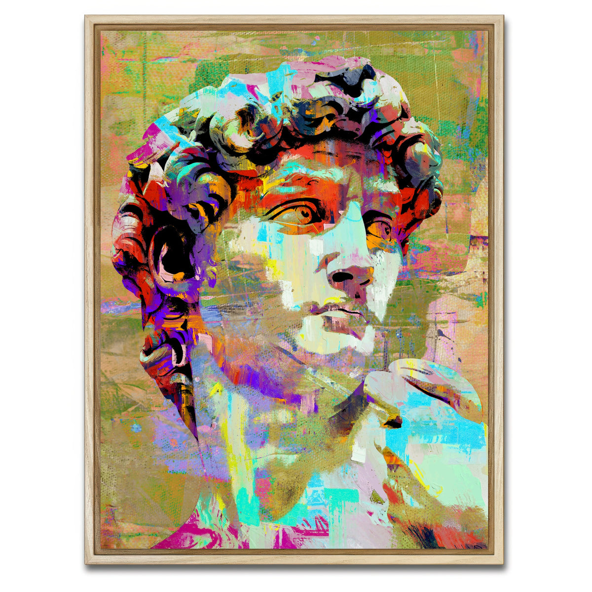 AUTO-MOCKUP WHITE | David of Michelangelo | 1 Piece | Natural Framed Canvas | group=3x4