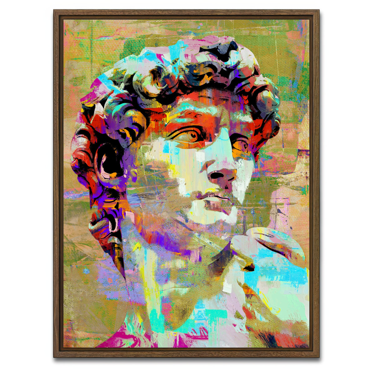 AUTO-MOCKUP WHITE | David of Michelangelo | 1 Piece | Walnut Framed Canvas | group=3x4