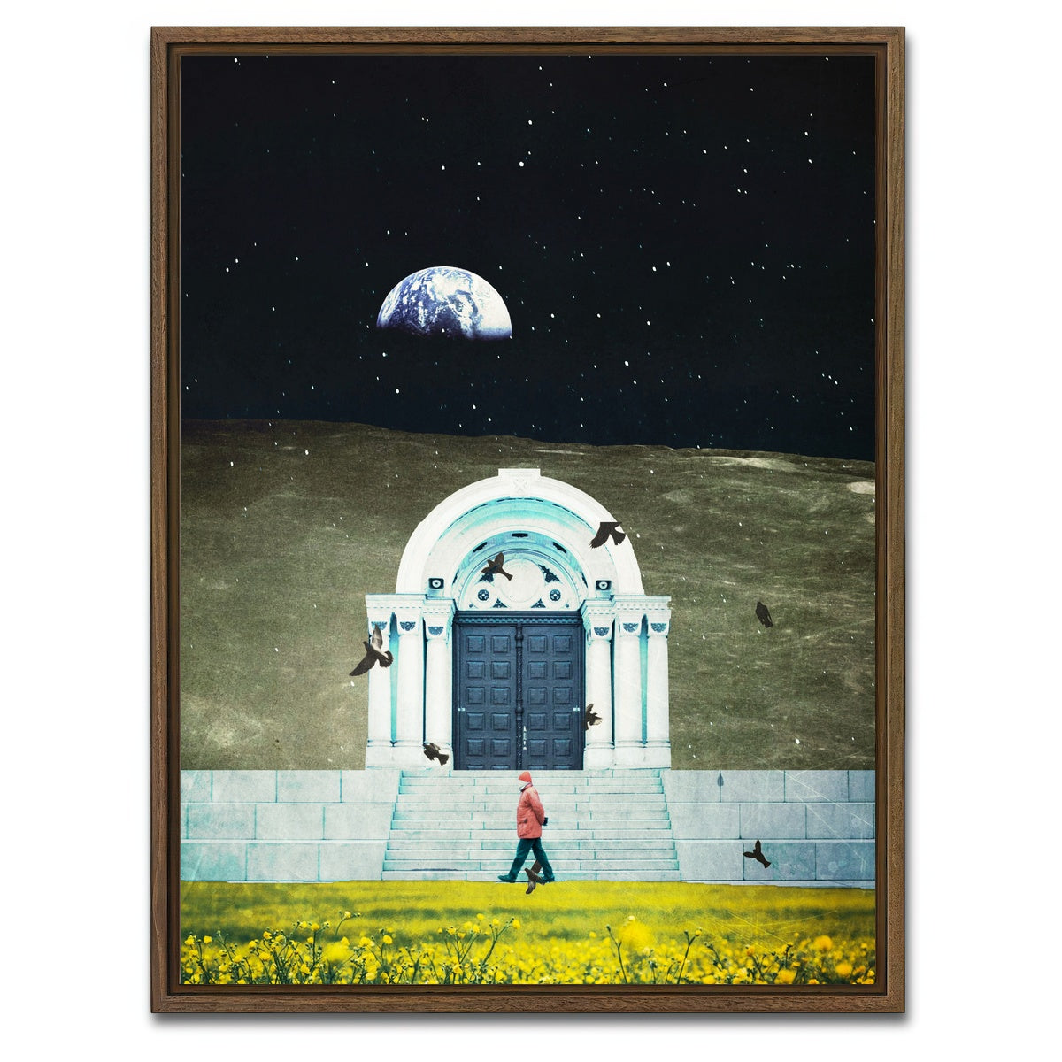 AUTO-MOCKUP WHITE | Day Night Stroll Gate | 1 Piece | Walnut Framed Canvas | group=3x4