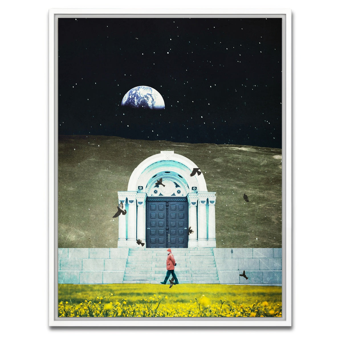 AUTO-MOCKUP WHITE | Day Night Stroll Gate | 1 Piece | White Framed Canvas | group=3x4
