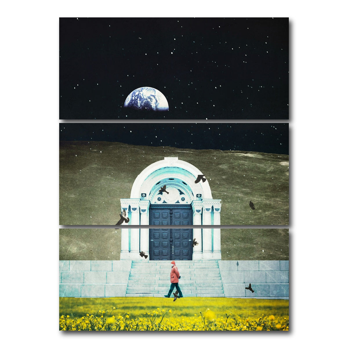 AUTO-MOCKUP WHITE | Day Night Stroll Gate | 3 Piece | Gallery Wrap Canvas | group=8x18_stacked