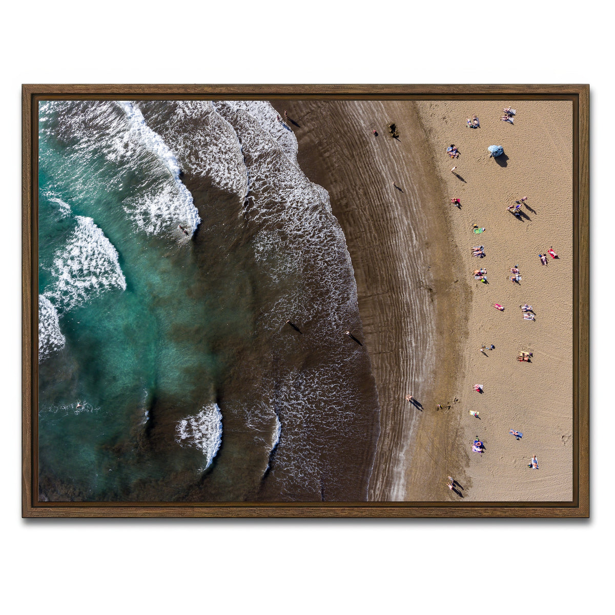 AUTO-MOCKUP WHITE | Day at the Beach | 1 Piece | Walnut Framed Canvas | group=4x3