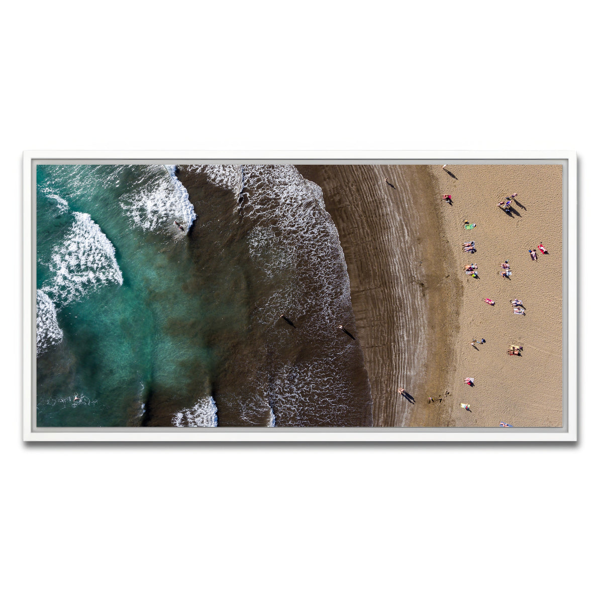 AUTO-MOCKUP WHITE | Day at the Beach | 1 Piece | White Framed Canvas | group=2x1