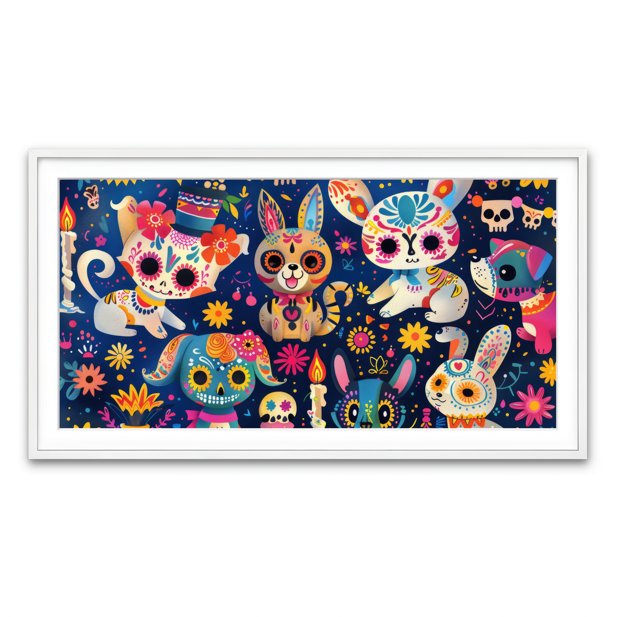 Framed Print 2x1 White