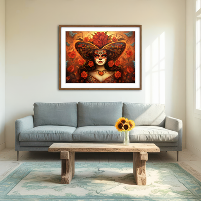 AUTO-MOCKUP ROOM | Day of the Dead Art Wall Art