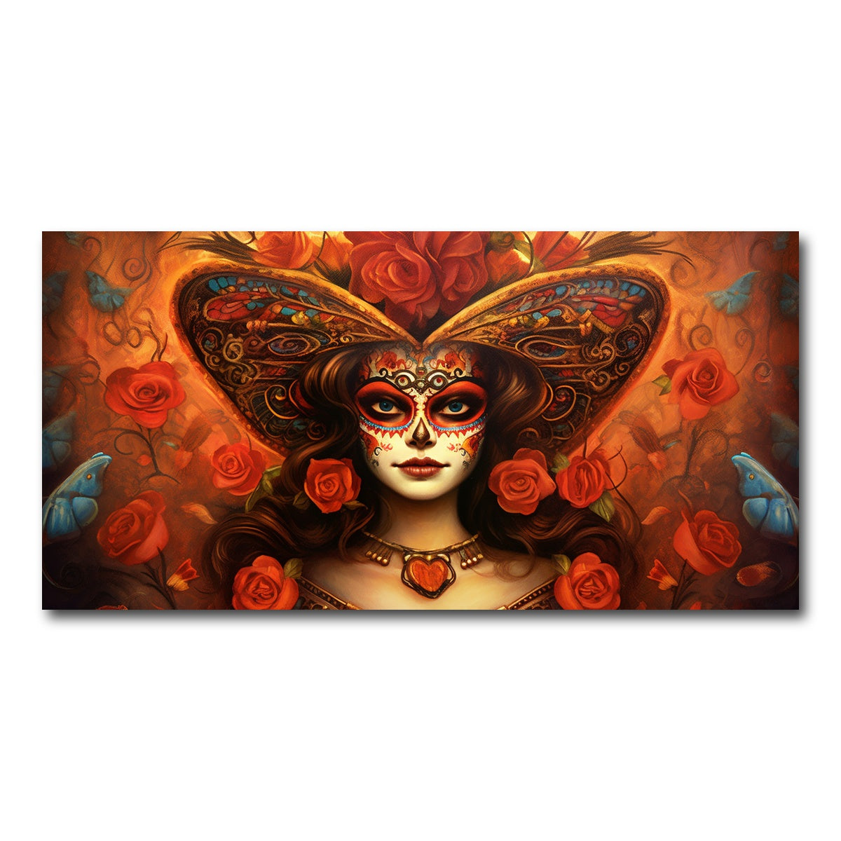 AUTO-MOCKUP WHITE | Day of the Dead Art | 1 Piece | Gallery Wrap Canvas | group=2x1