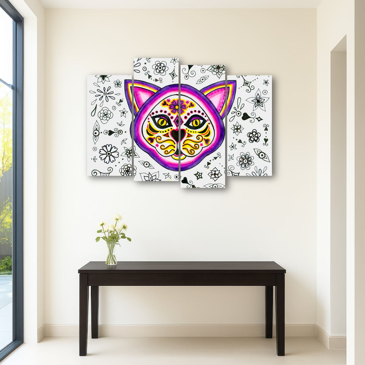 AUTO-MOCKUP ROOM | Day of the Dead Cat Skeleton