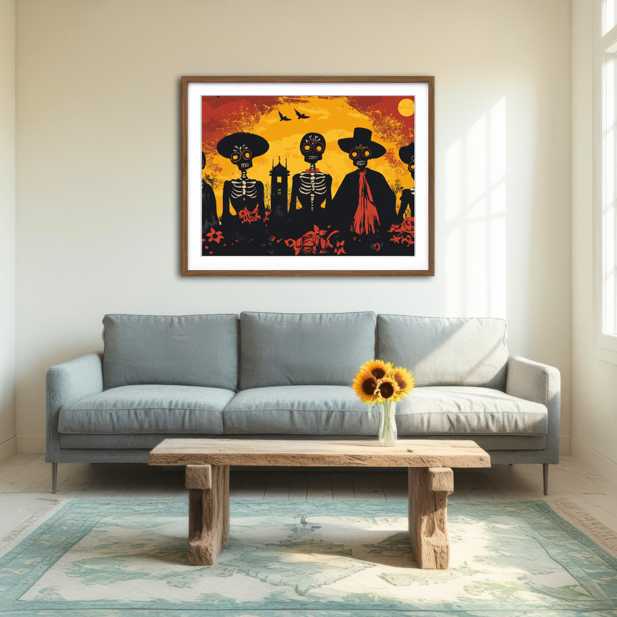 AUTO-MOCKUP ROOM | Day of the Dead Celebration Wall Art