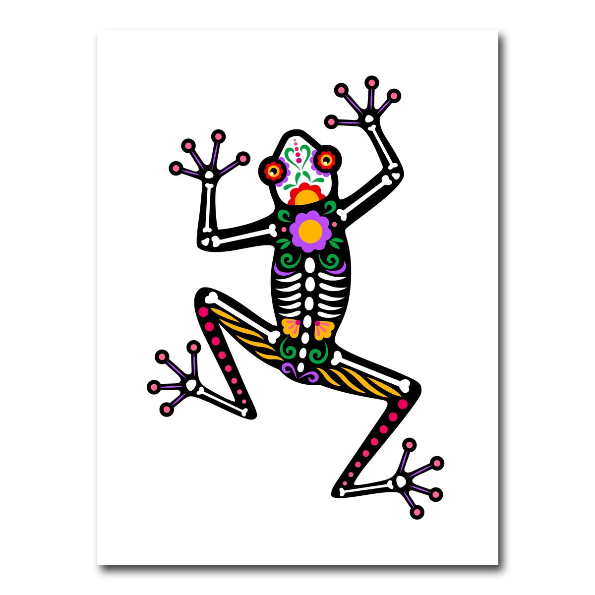 AUTO-MOCKUP WHITE | Day of the Dead Frog Skeleton | 1 Piece | Gallery Wrap Canvas | group=3x4