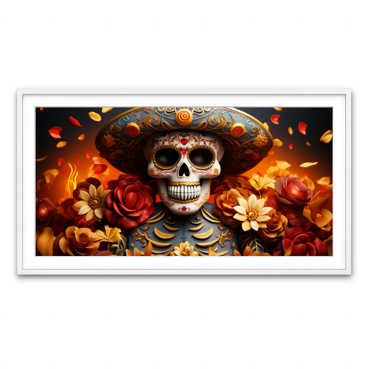 Framed Print 2x1 White