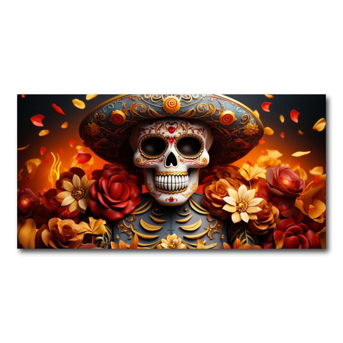 AUTO-MOCKUP WHITE | Day of the Dead Skull | 1 Piece | Gallery Wrap Canvas | group=2x1