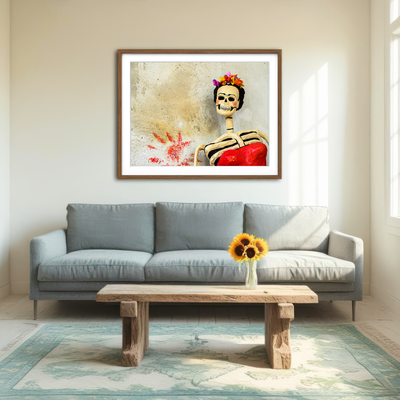 AUTO-MOCKUP ROOM | Day of the dead Catrina Skeleton Wall Art
