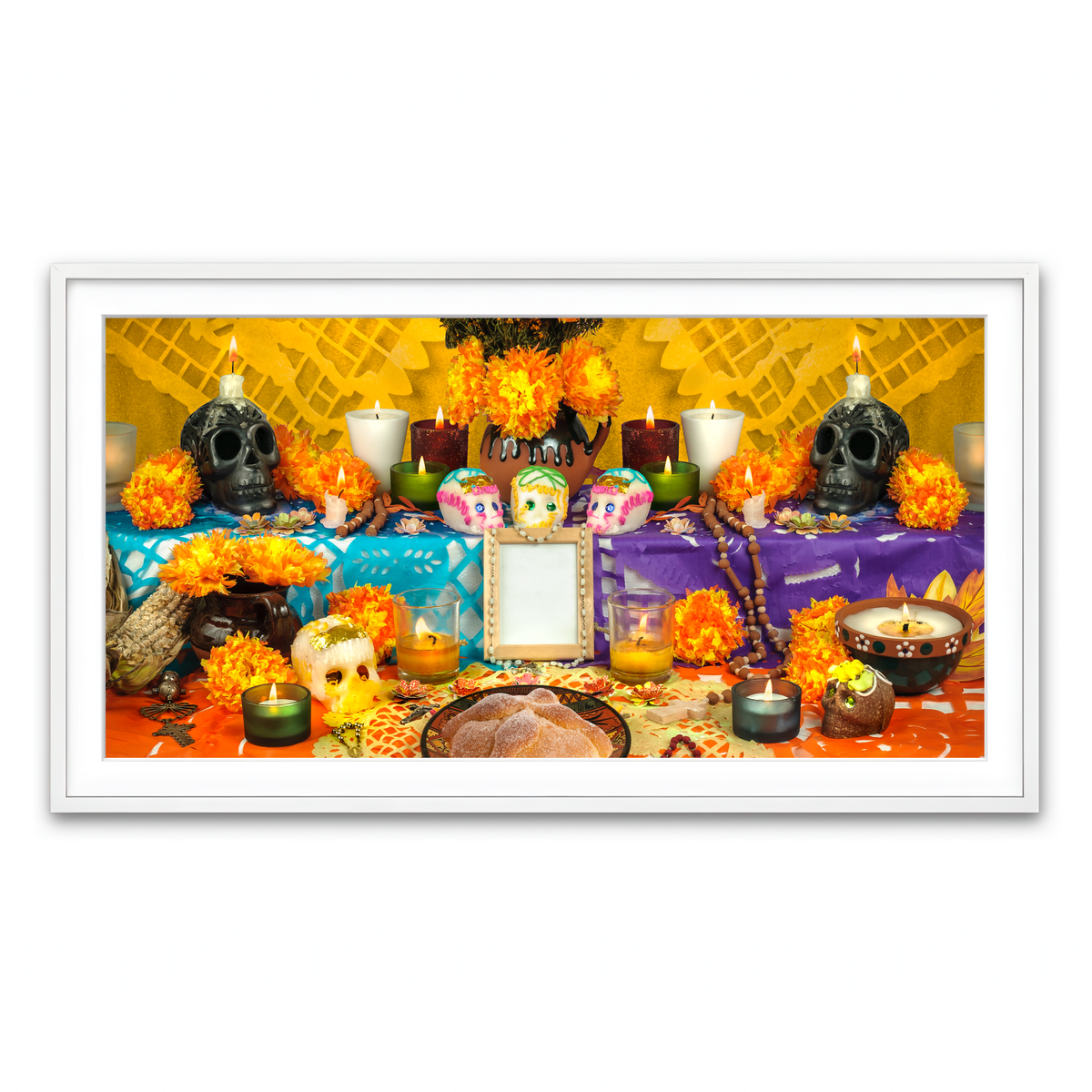 Framed Print 2x1 White