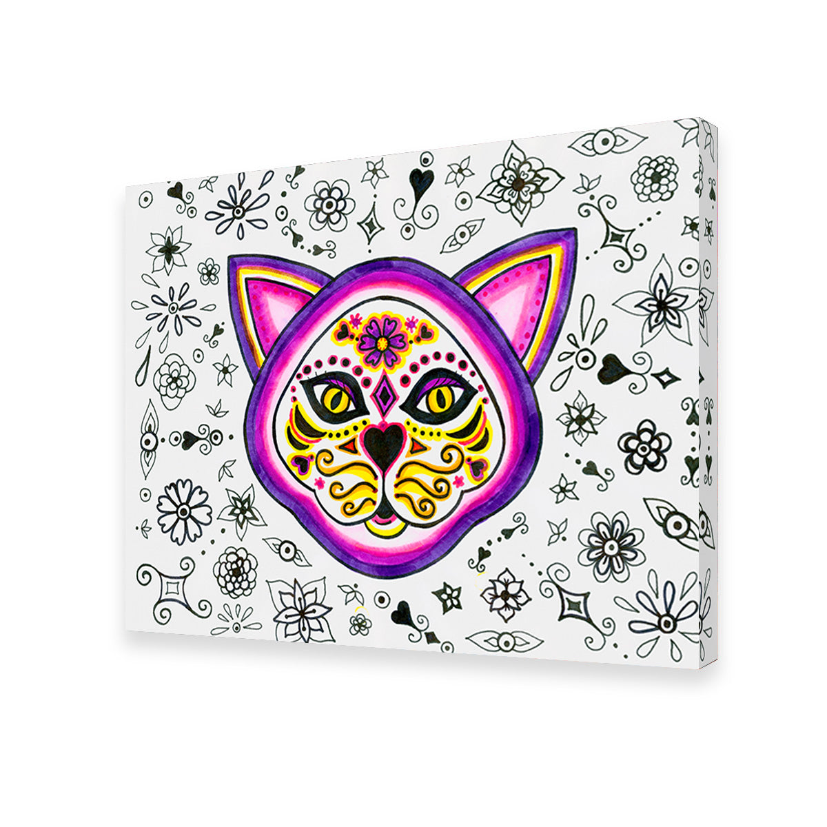 Day of the Dead Cat Skeleton Wall Art