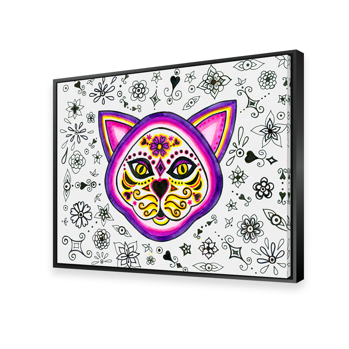 Day of the Dead Cat Skeleton Wall Art