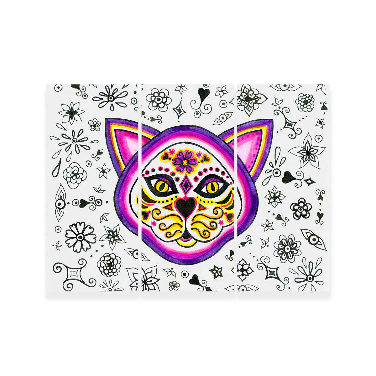 Day of the Dead Cat Skeleton Wall Art