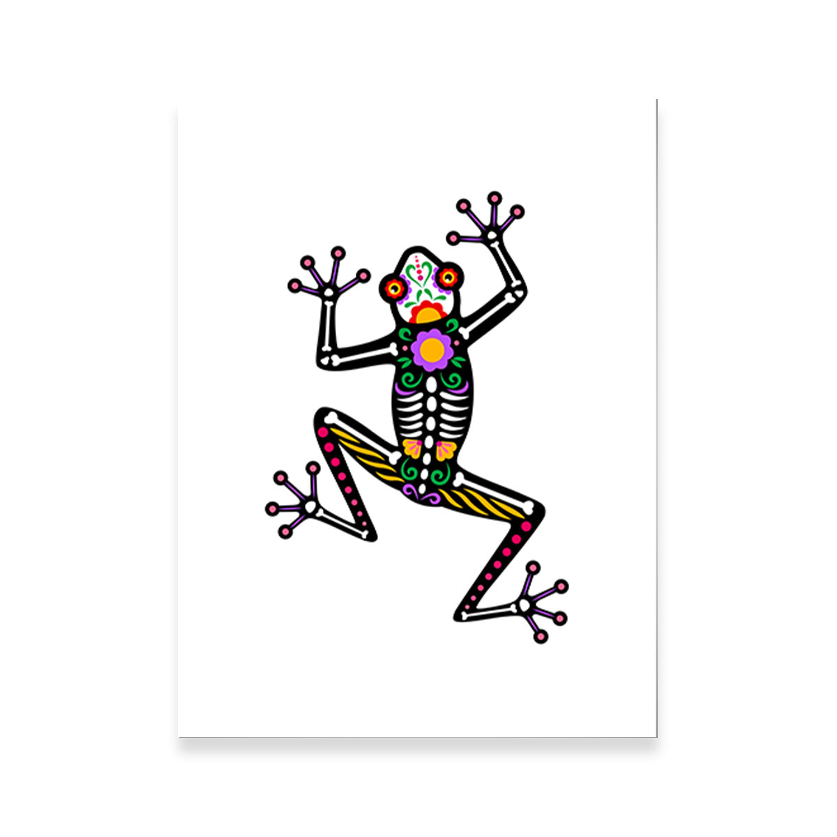 Day of the Dead Frog Skeleton Wall Art