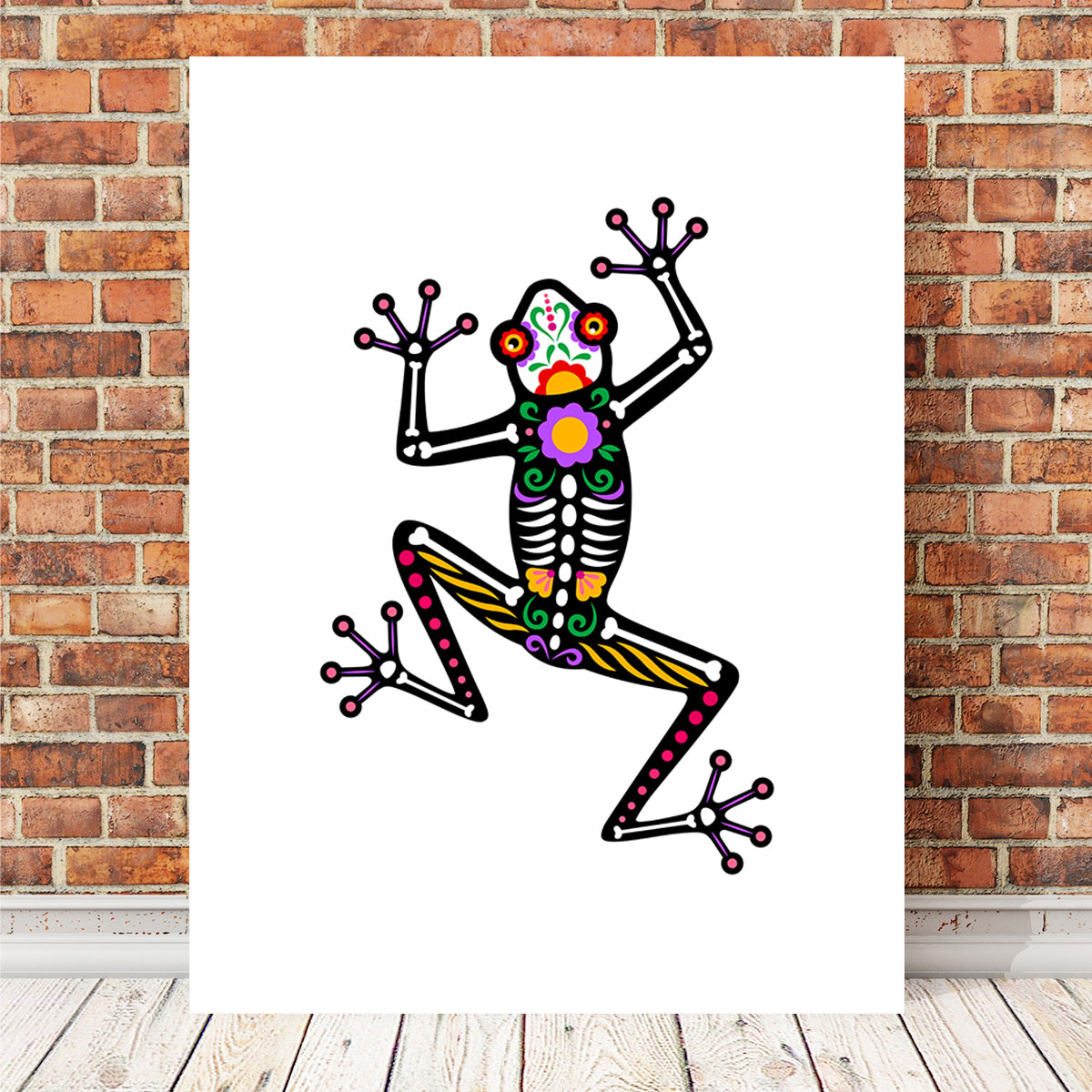 Day of the Dead Frog Skeleton Wall Art