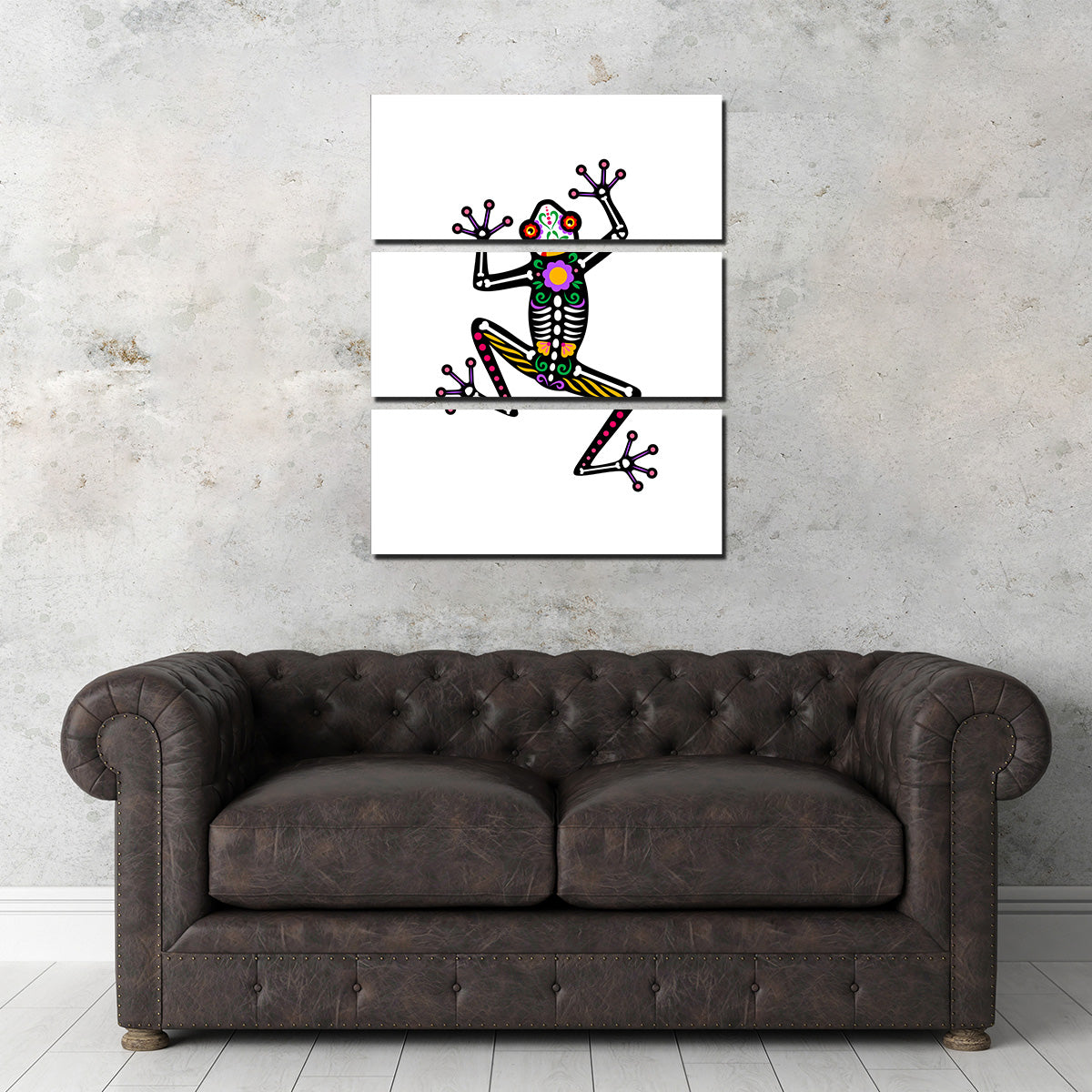 Day of the Dead Frog Skeleton Wall Art