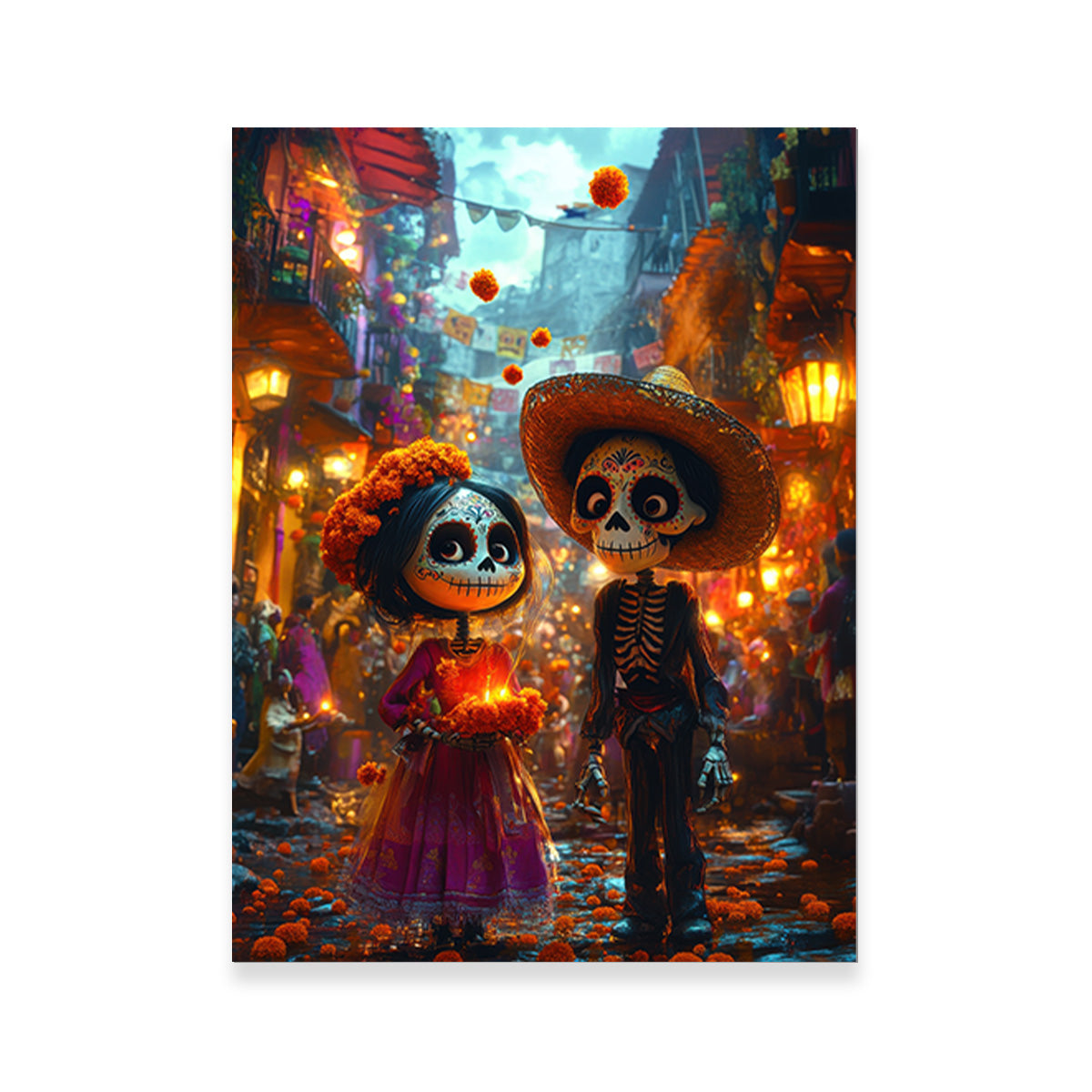 Day of the Dead Skeleton Figures Wall Art