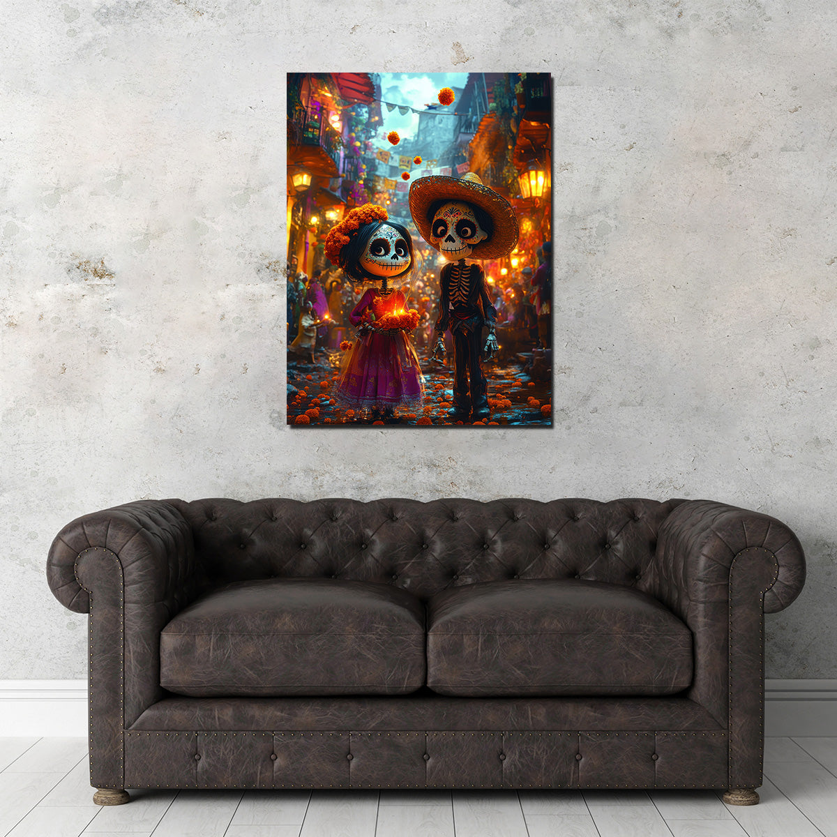 Day of the Dead Skeleton Figures Wall Art