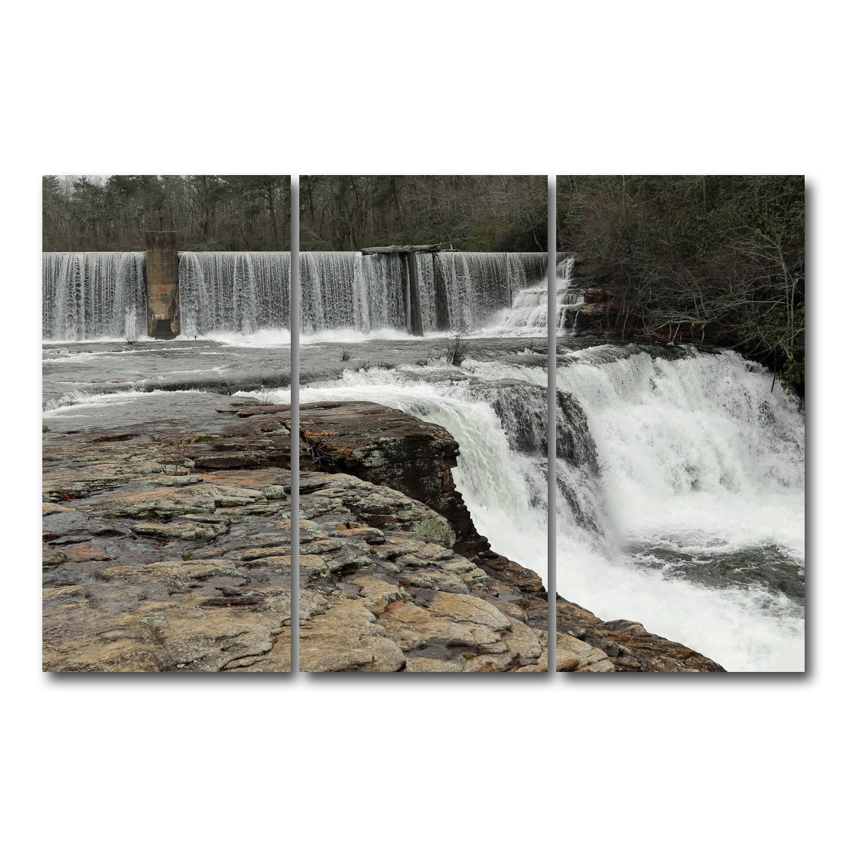 AUTO-MOCKUP WHITE | DeSoto Falls | 3 Piece | Gallery Wrap Canvas | group=12x24